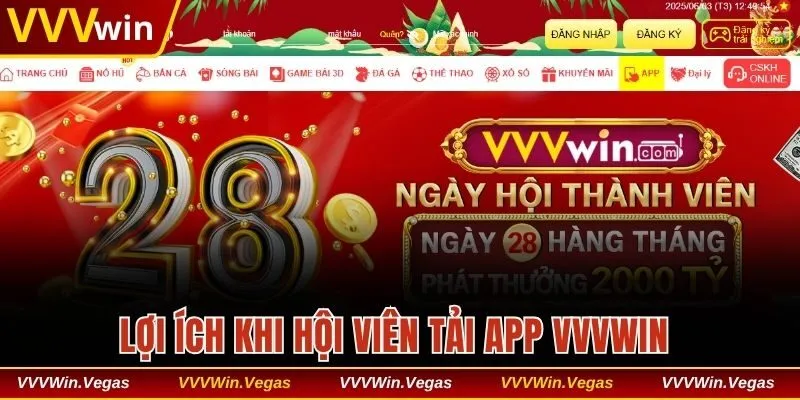 Tải app VVVwin mang đến trải nghiệm tiện lợi hơn