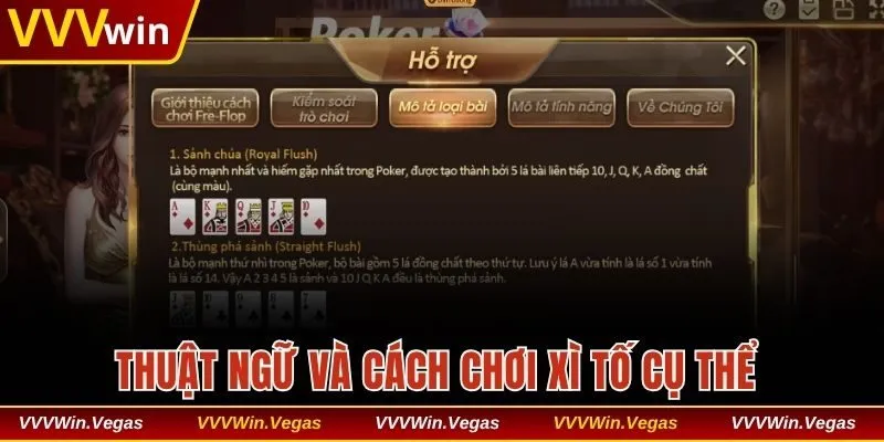 Thuật ngữ và cách chơi xì tố qua 4 vòng cụ thể